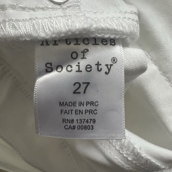 NWT Articles Of Society Katie Cut Off Hem Jeans In Manchester White Size 27 - Picture 10 of 11